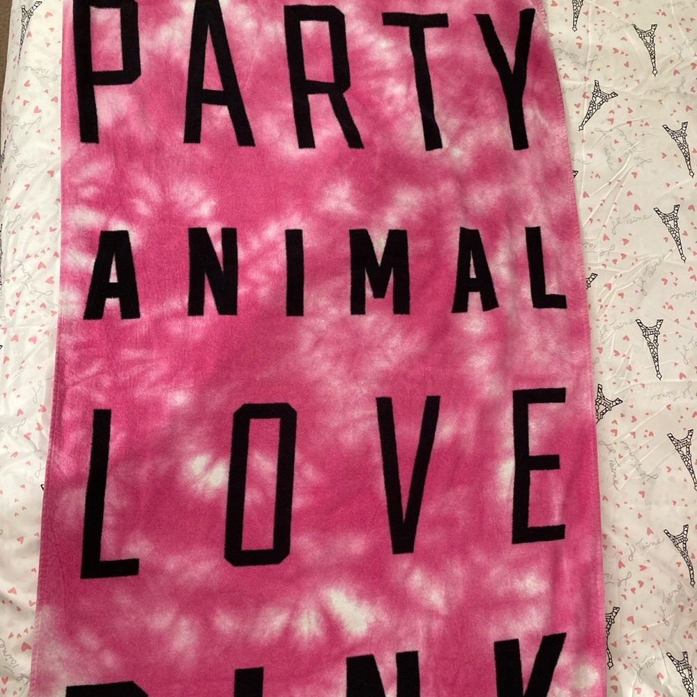 Party animal love Pink Victoria's secret tie die b